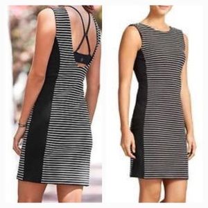 Athleta Mala Tank Dress Black and White MIDI